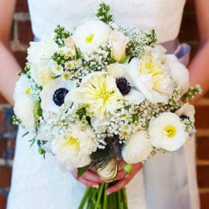 White Bridal Bouquet TN - Gray Wedding